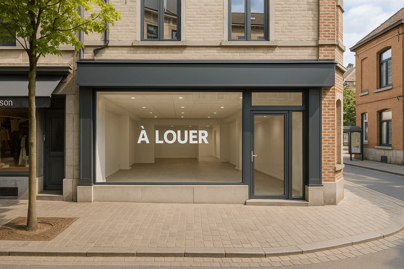 Espace commercial polyvalent en Belgique francophone, idéal pour bureaux, boutiques ou jeunes entreprises