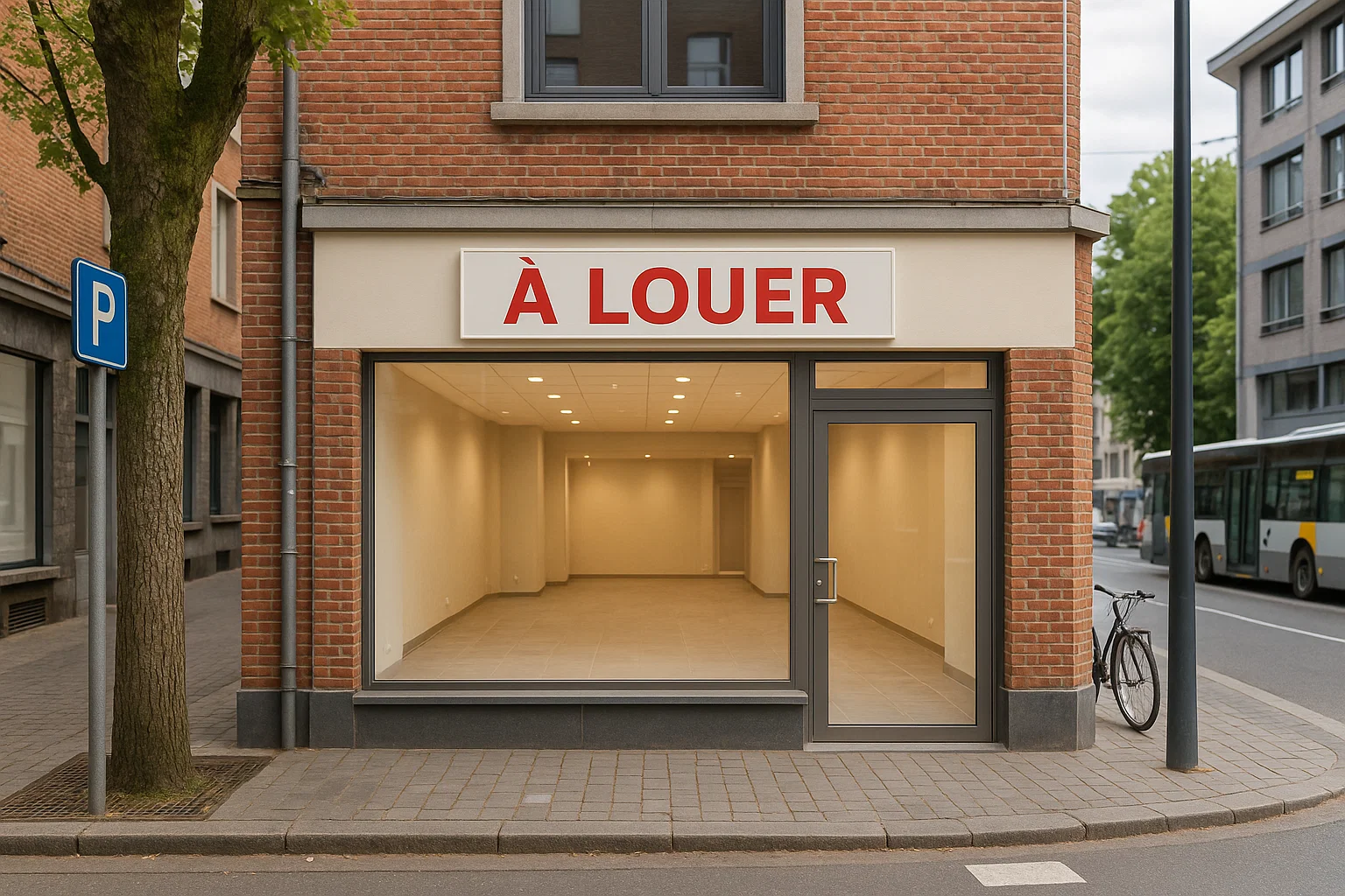 Local commercial à louer en Wallonie, bien situé avec vitrine visible et accès facile pour les clients